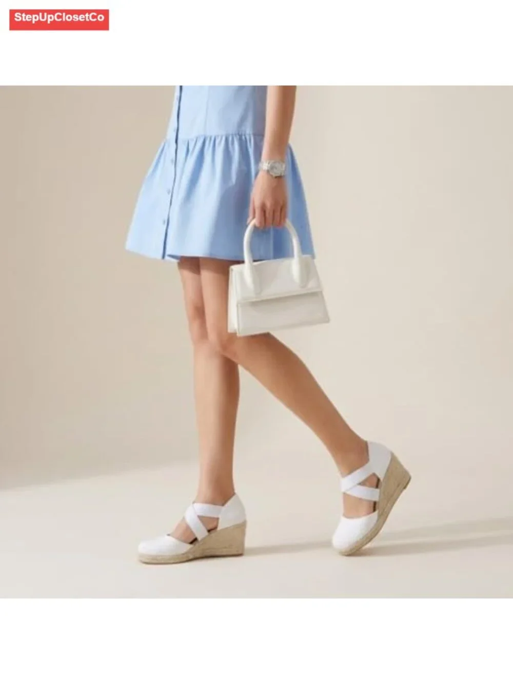Espadrille Wedge Sandals with Elastic Straps